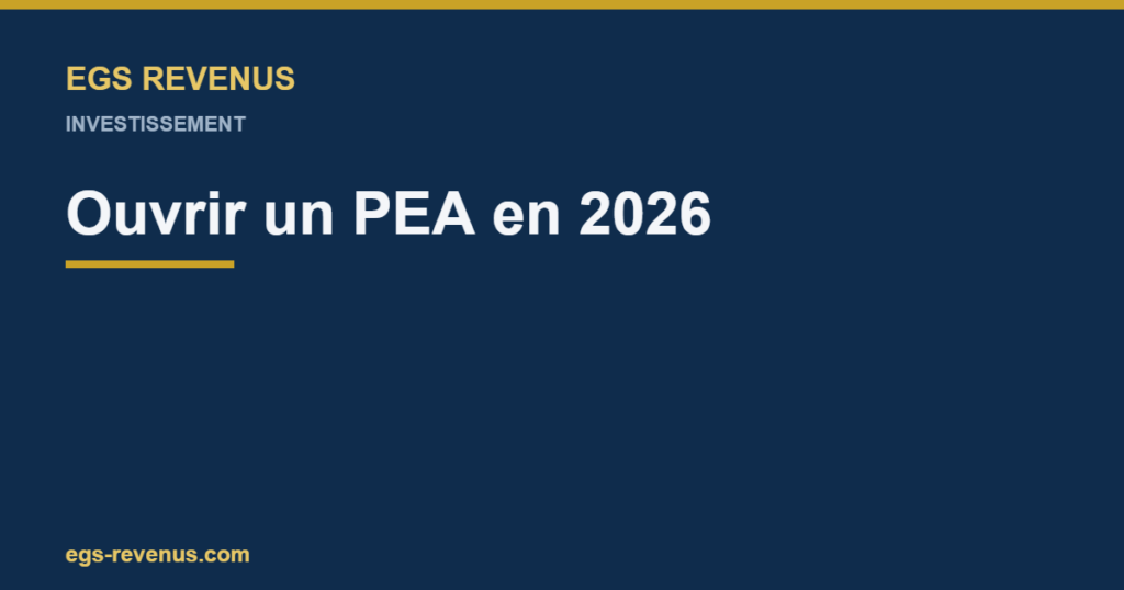 EGS Revenus — Ouvrir un PEA en 2026 : le guide pas à pas pour débuter