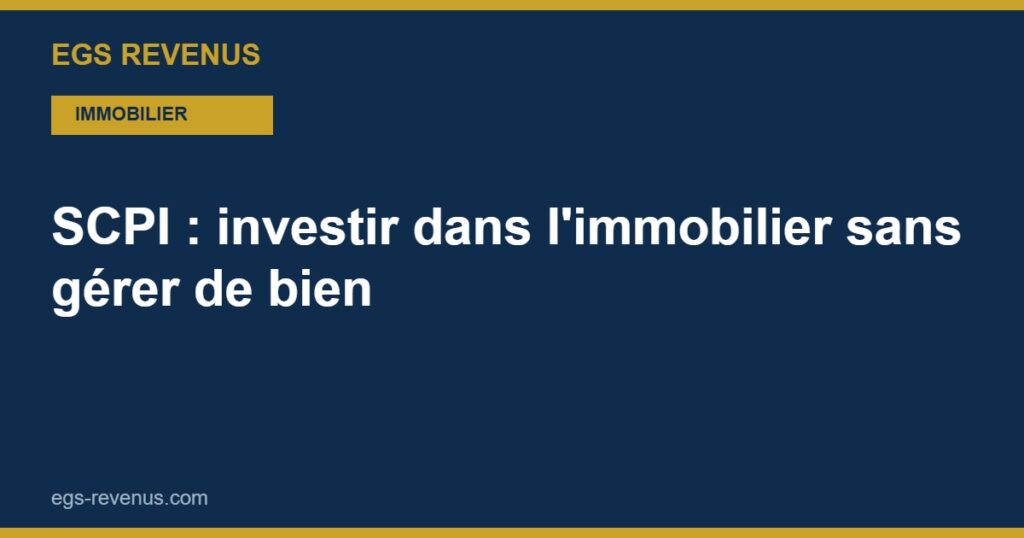 SCPI : investir dans l'immobilier sans gérer de bien (2026)